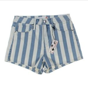🌻{GUESS}striped jean shorts